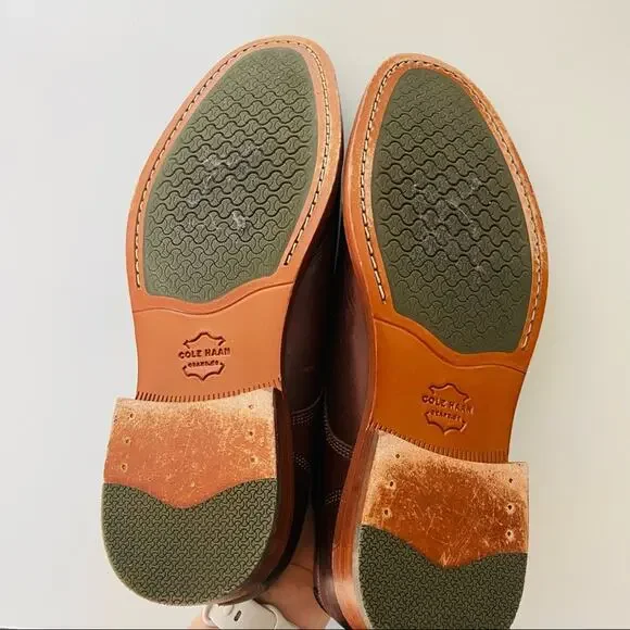 MENS COLE HAAN Dark Brown Mahogany Feathercraft Grand Blucher Oxford Lace Up 9 - Picture 10 of 10